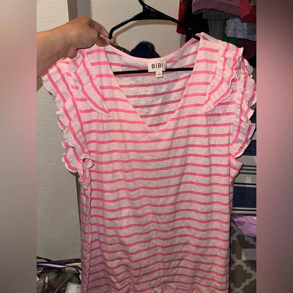 BiBi Pink Striped Blouse